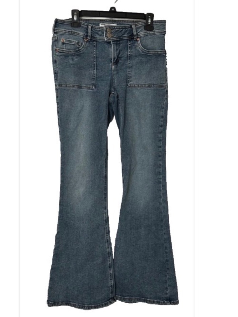 Garage Juniors SZ 13  Low-mid rise Wide Flare Medium Wash Jeans